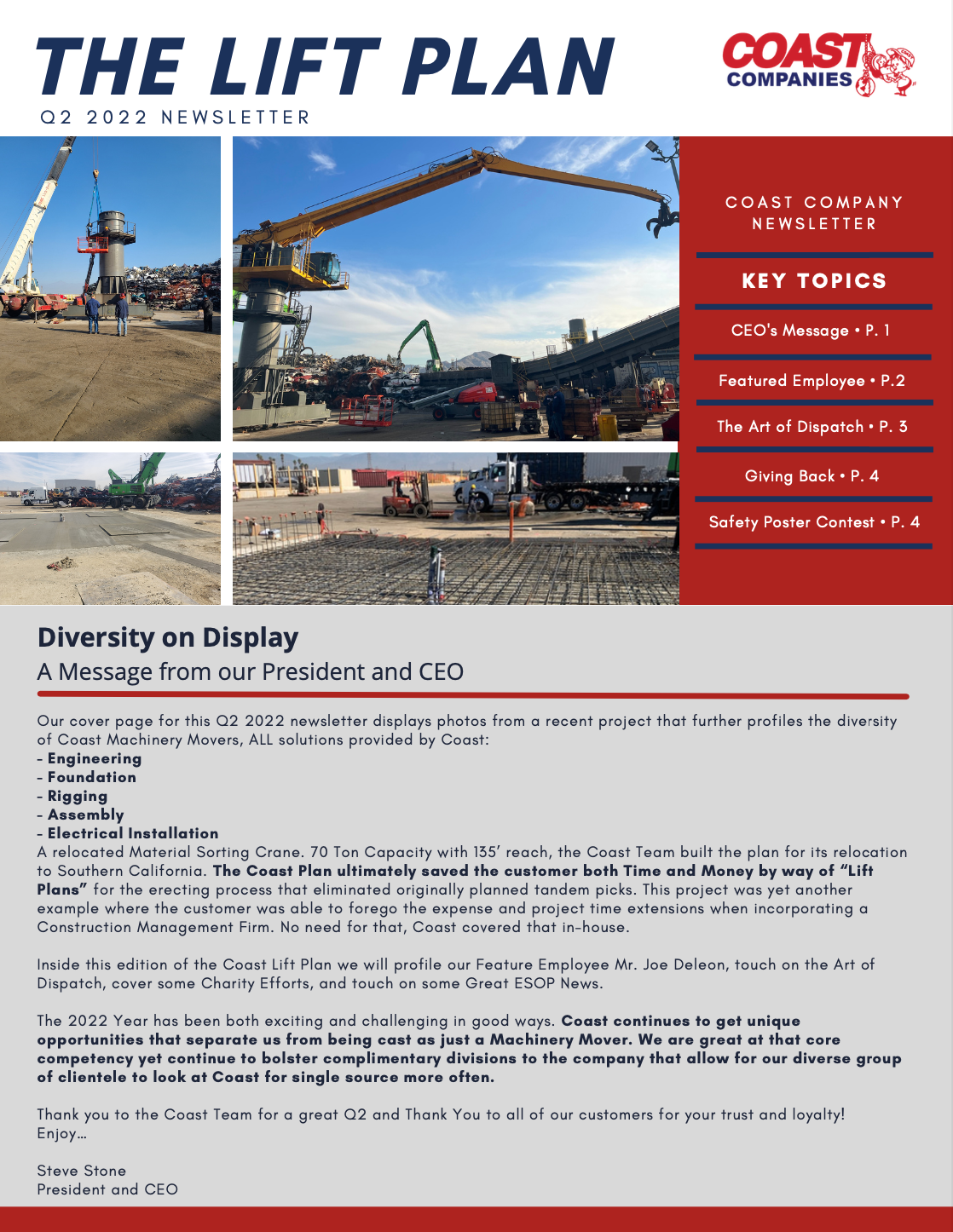 Q2 2022: The Lift Plan Newsletter - Coast Machinery Movers